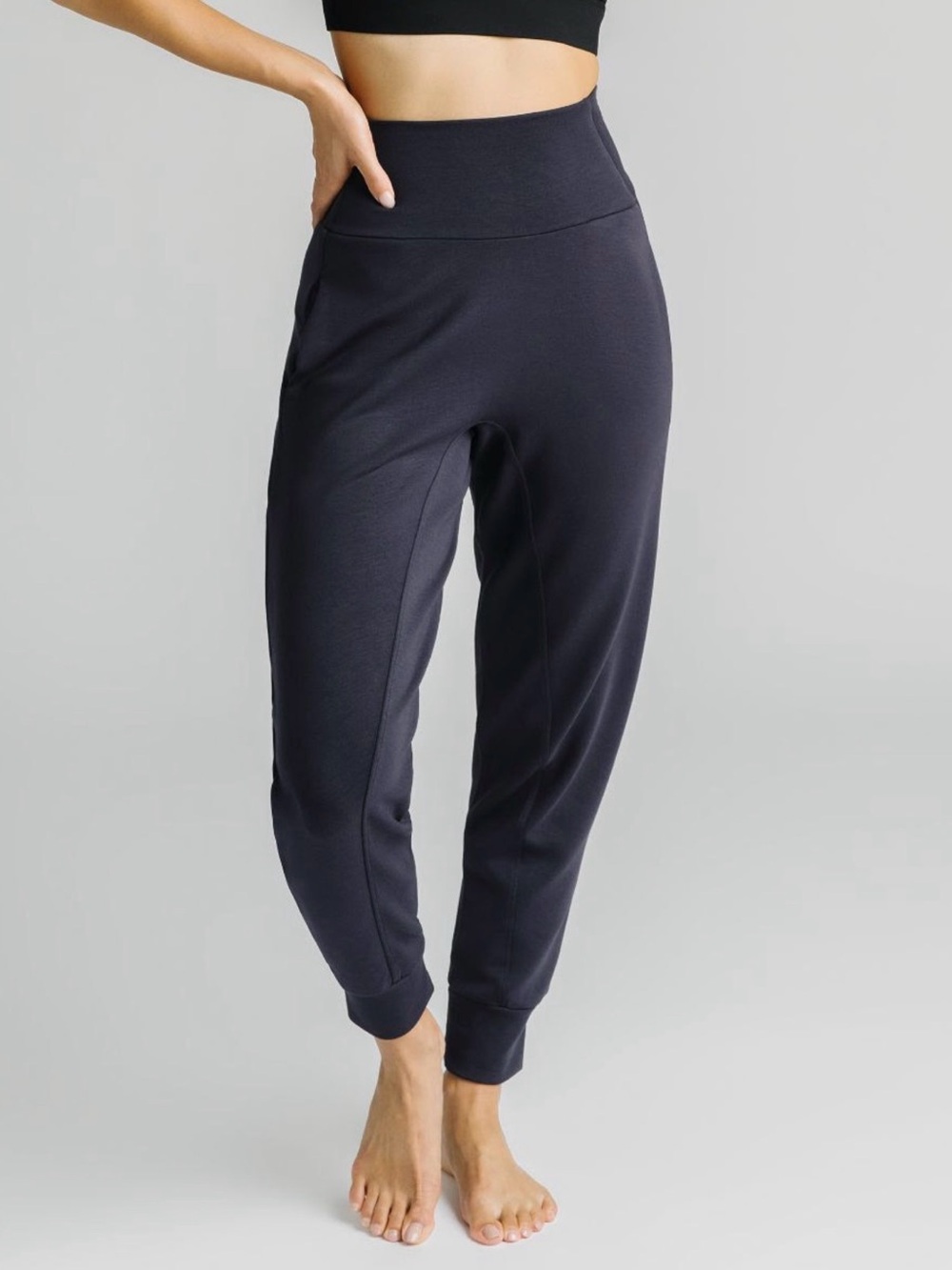 Cool Charcoal Georgette Joggers